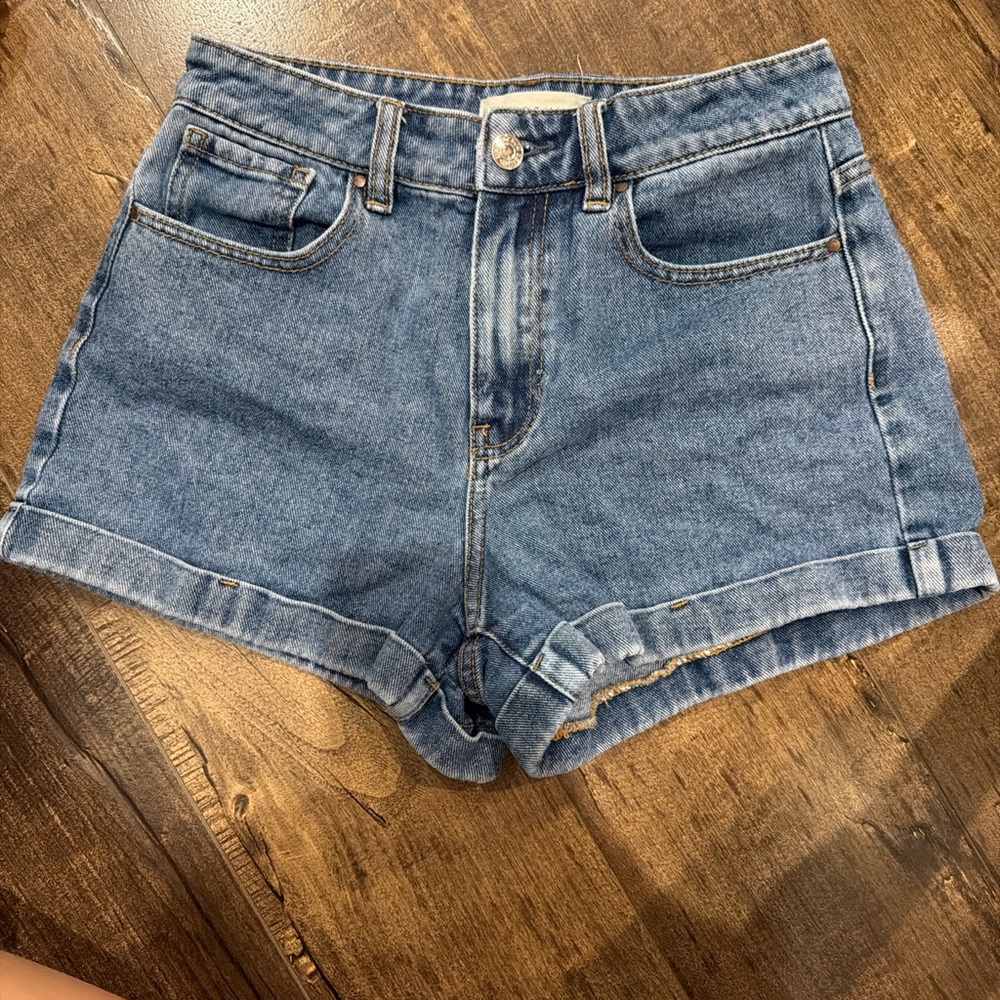 PacSun Light Blue High-Waist Denim Shorts